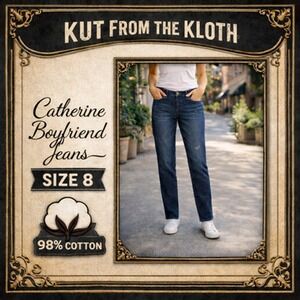 KUT From The Kloth Catherine Boyfriend Jeans Womens 8 Mid Rise Stretch 30x30